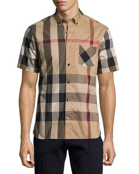 short sleeve burberry shirts for men|burberry men's shirts 3x.